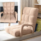 Recliner Chair 2X Foldable Lounge Cushion Adjustable Floor Lazy with Armrest Khaki