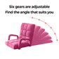 Recliner Chair 2X Foldable Lounge Cushion Adjustable Floor Lazy with Armrest Pink