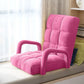 Recliner Chair 2X Foldable Lounge Cushion Adjustable Floor Lazy with Armrest Pink