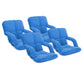 Recliner Chair 4X Foldable Lounge Cushion Adjustable Floor Lazy with Armrest Blue