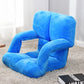 Recliner Chair 4X Foldable Lounge Cushion Adjustable Floor Lazy with Armrest Blue