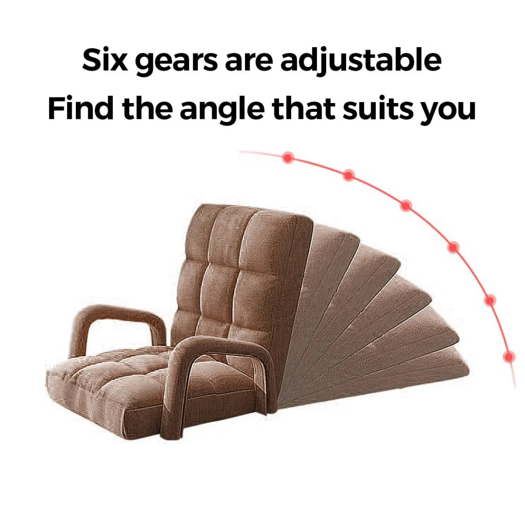 Recliner Chair 4X Foldable Lounge Cushion Adjustable Floor Lazy with Armrest Coffee
