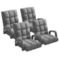 Recliner Chair 4X Foldable Lounge Cushion Adjustable Floor Lazy with Armrest Grey