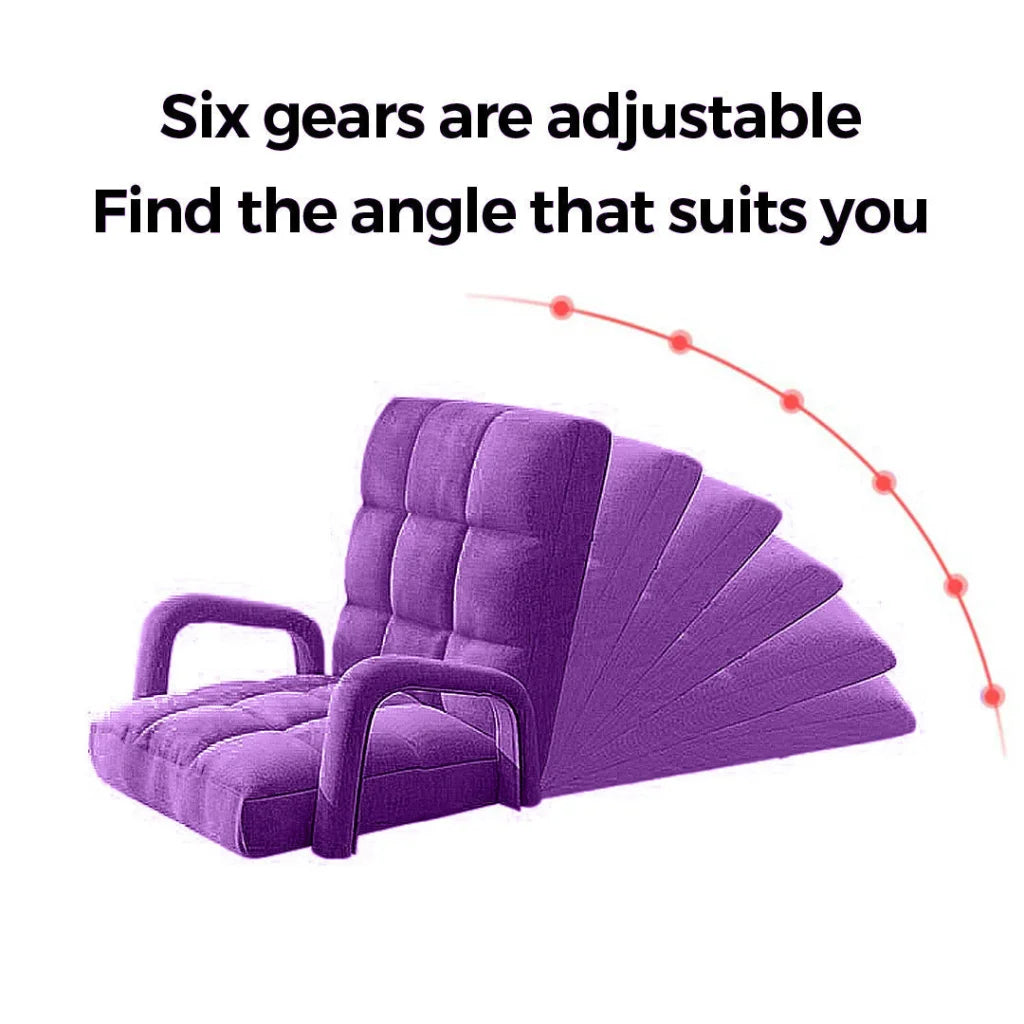 Recliner Chair 4X Foldable Lounge Cushion Adjustable Floor Lazy with Armrest Purple