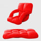 Recliner Chair 4X Foldable Lounge Cushion Adjustable Floor Lazy with Armrest Red
