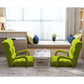 Recliner Chair 4X Foldable Lounge Cushion Adjustable Floor Lazy with Armrest Yellow Green
