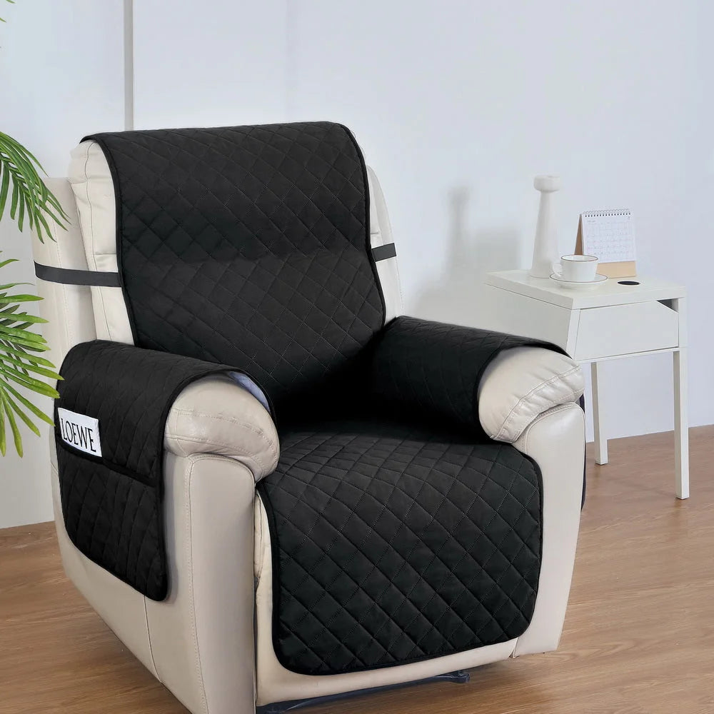 Recliner Chair Cover 100% Water Resistant - Black
