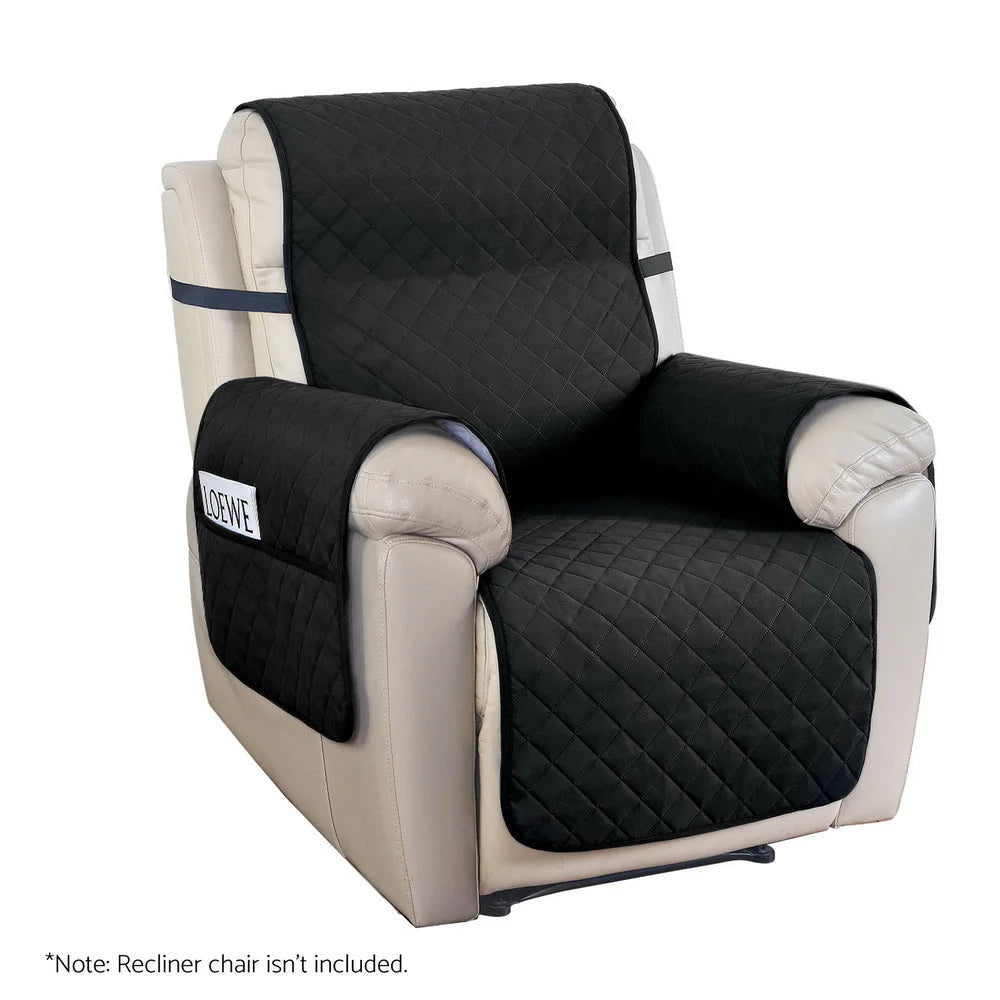 Recliner Chair Cover 100% Water Resistant - Black