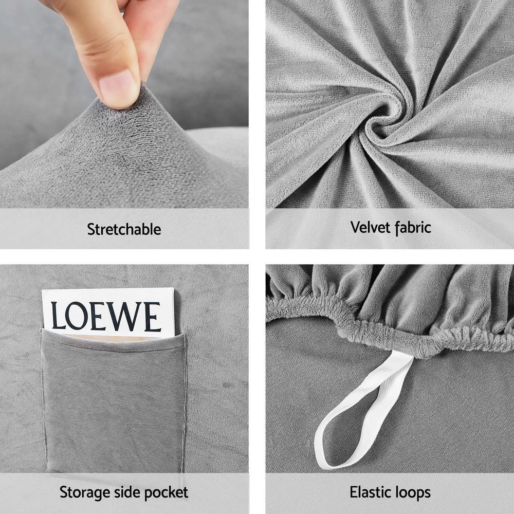 Recliner Chair Cover 100% Water Resistant - Grey - Furniture