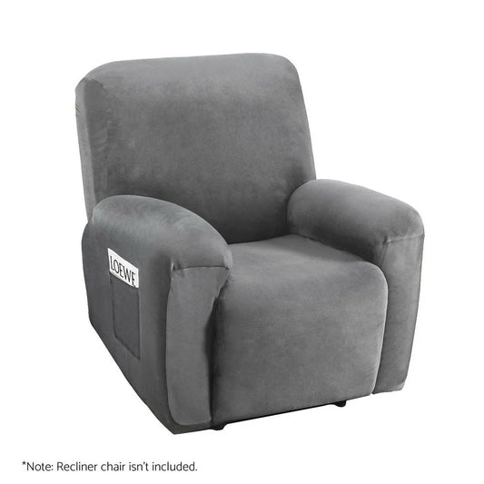 Recliner Chair Cover 100% Water Resistant - Grey - Furniture