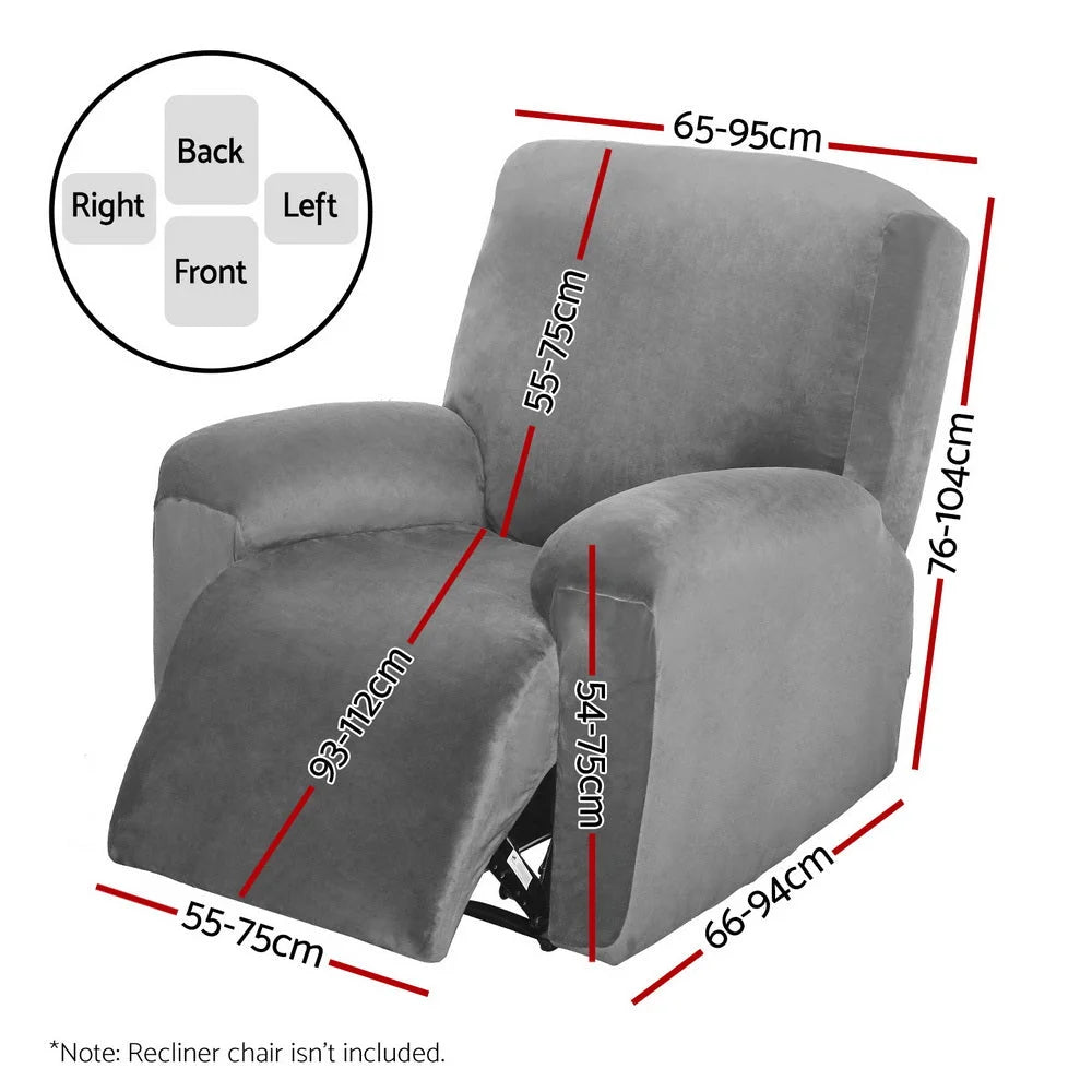 Recliner Chair Cover 100% Water Resistant - Grey - Furniture