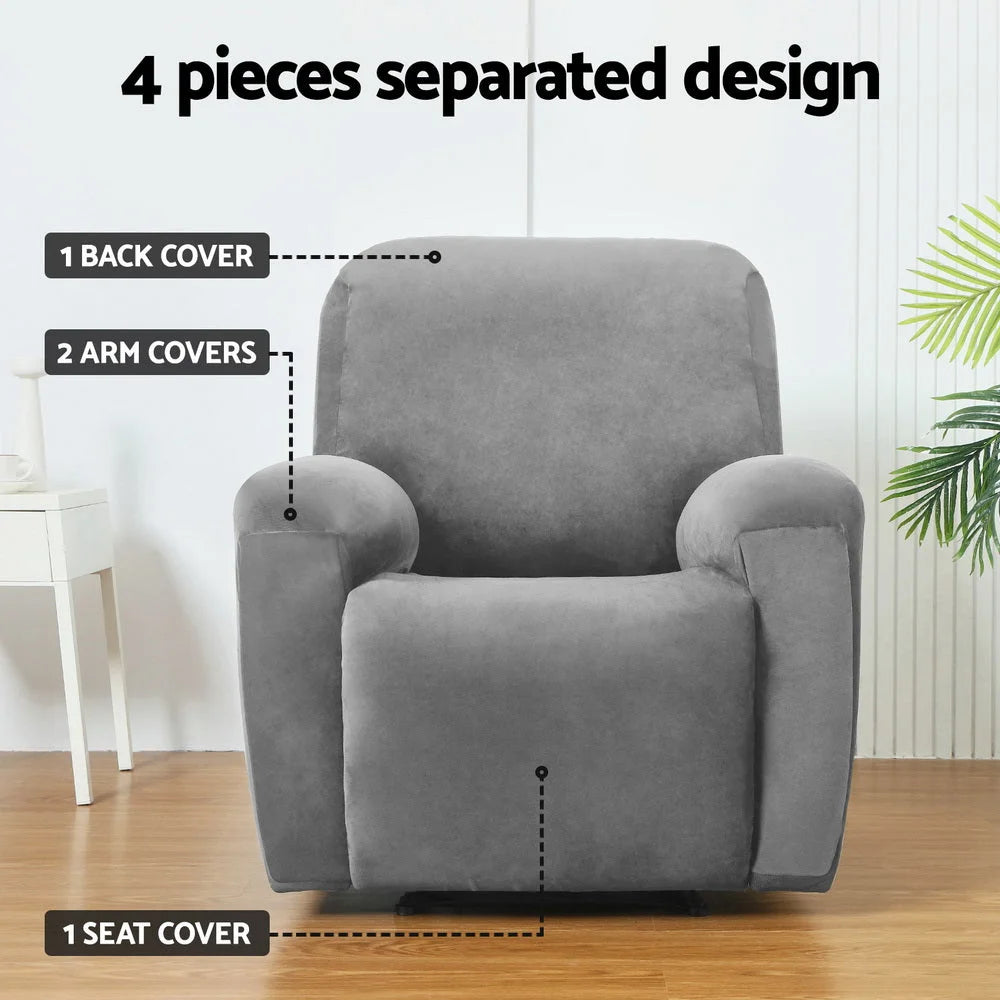 Recliner Chair Cover 100% Water Resistant - Grey - Furniture