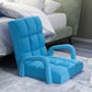 Recliner Chair Foldable Lounge Cushion Adjustable Floor Lazy with Armrest Blue