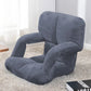 Recliner Chair Foldable Lounge Cushion Adjustable Floor Lazy with Armrest Grey