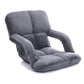 Recliner Chair Foldable Lounge Cushion Adjustable Floor Lazy with Armrest Grey
