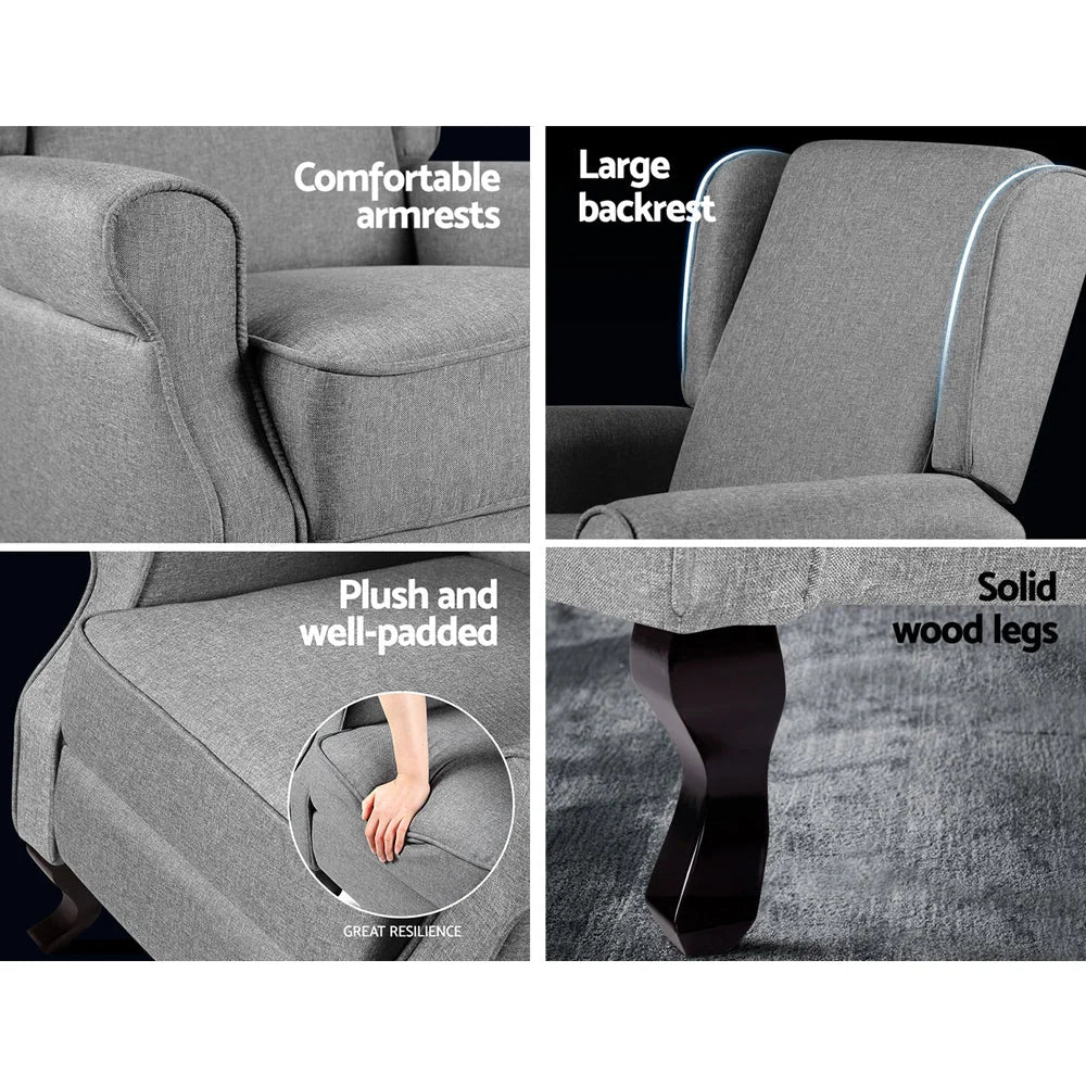 Recliner Chair Luxury Lounge Armchair Fabric Single Sofa