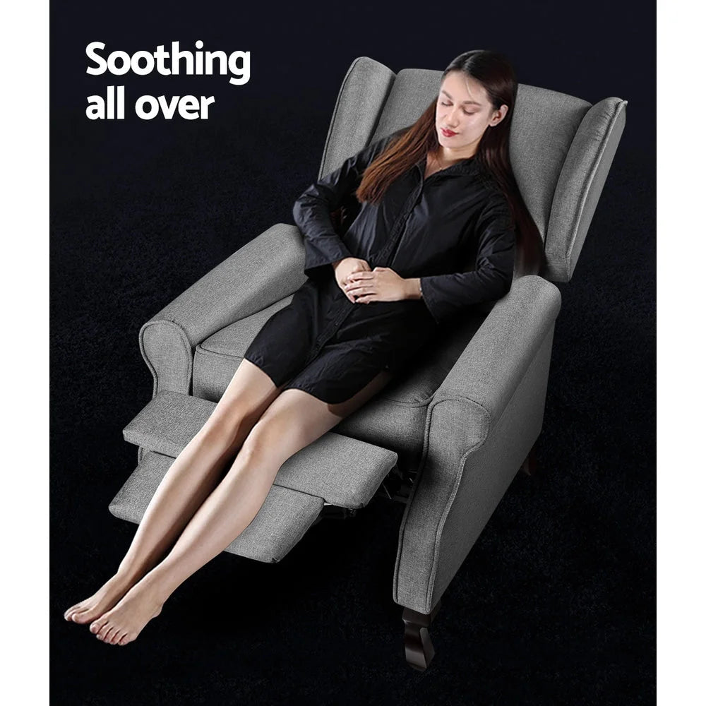 Recliner Chair Luxury Lounge Armchair Fabric Single Sofa