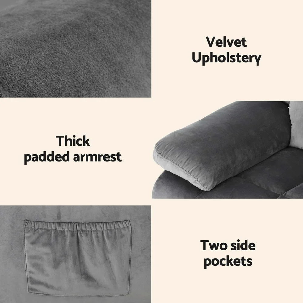 Recliner Chair Massage Chair Velvet Lounge Sofa Heated