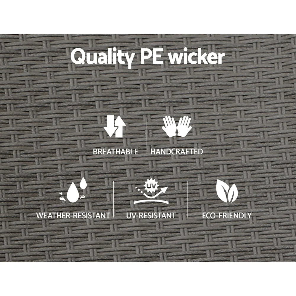 Recliner Chair Set of 2 Sun lounge Wicker Lounger Sofa Day