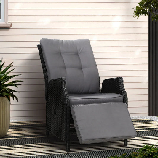 Recliner Chair Sun Lounge Outdoor Furniture Patio Wicker