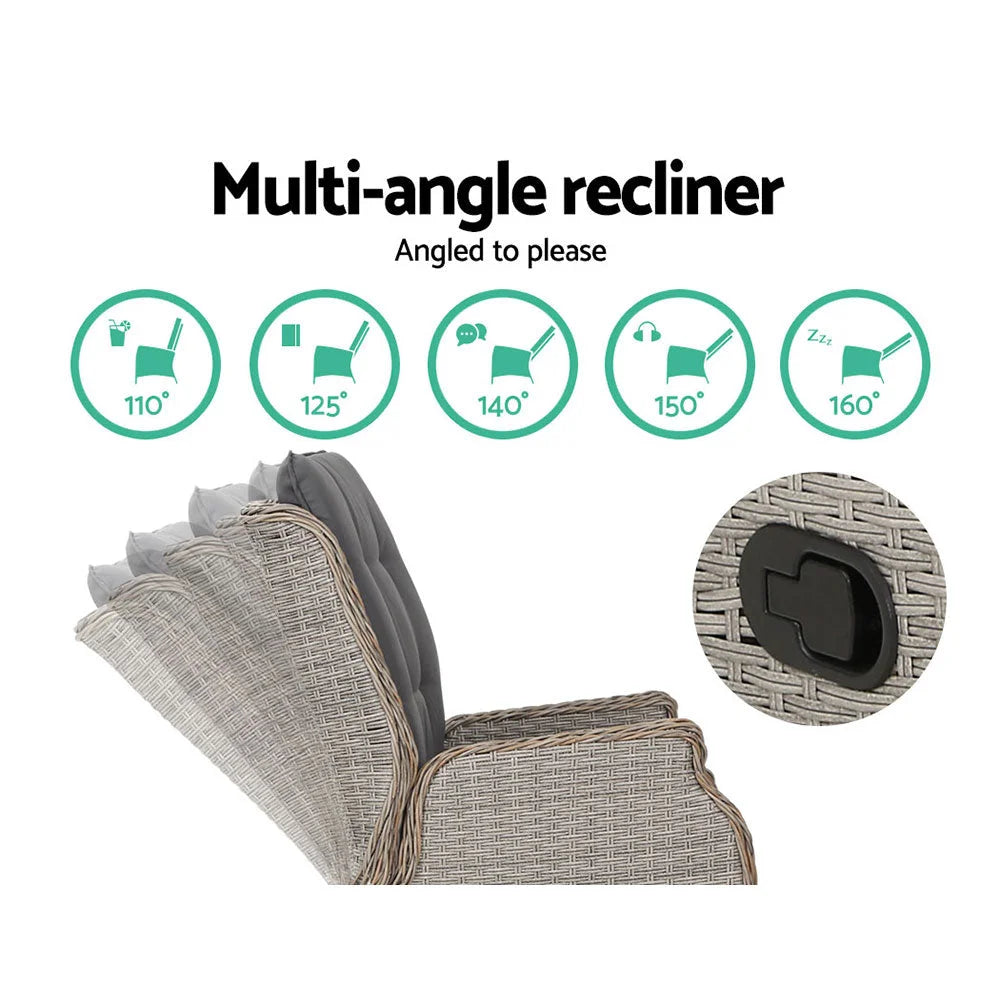 Recliner Chair Sun lounge Outdoor Furniture Patio Wicker