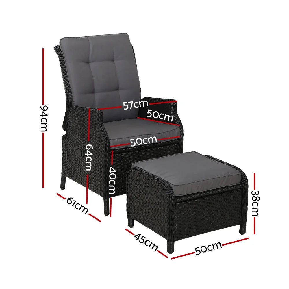 Recliner Chair Sun lounge Outdoor Furniture Patio Wicker