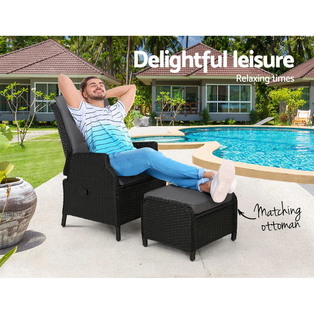 Recliner Chair Sun lounge Outdoor Furniture Patio Wicker