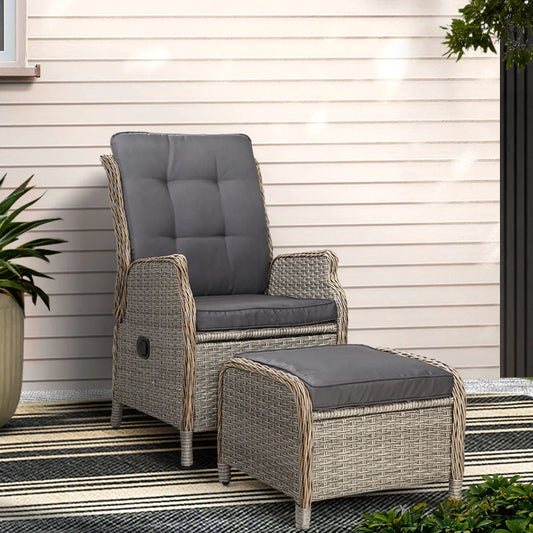 Recliner Chair Sun lounge Outdoor Furniture Patio Wicker