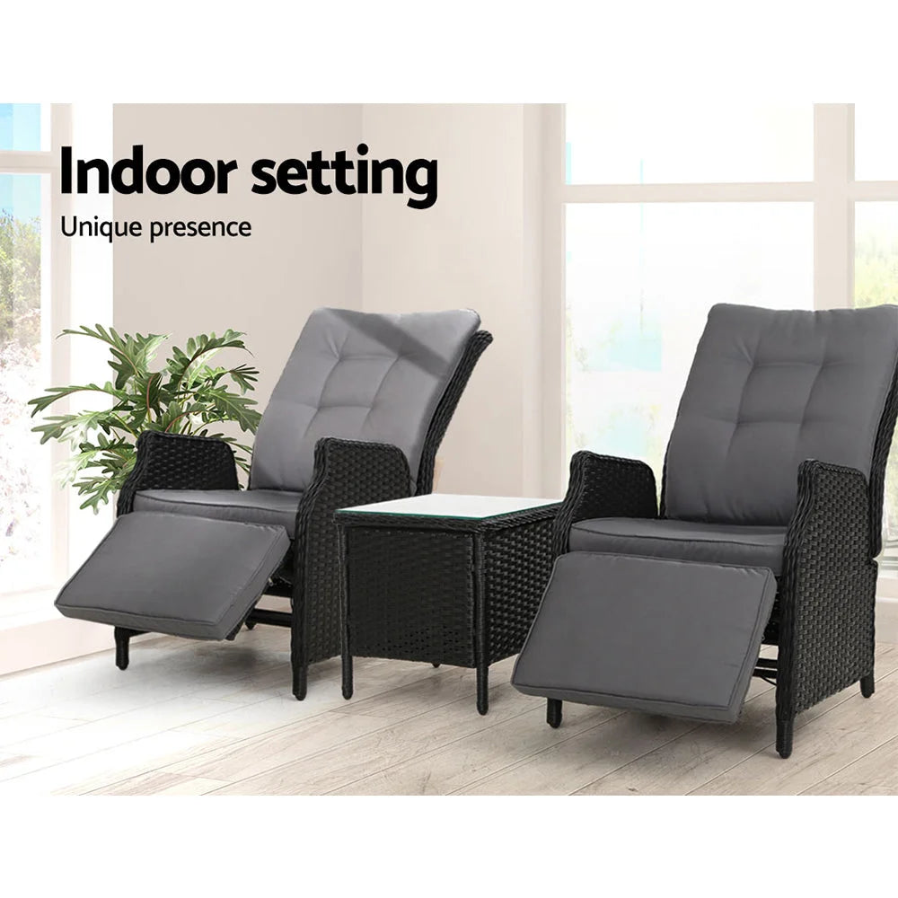Recliner Chairs Sun Lounge Outdoor Furniture Patio Wicker