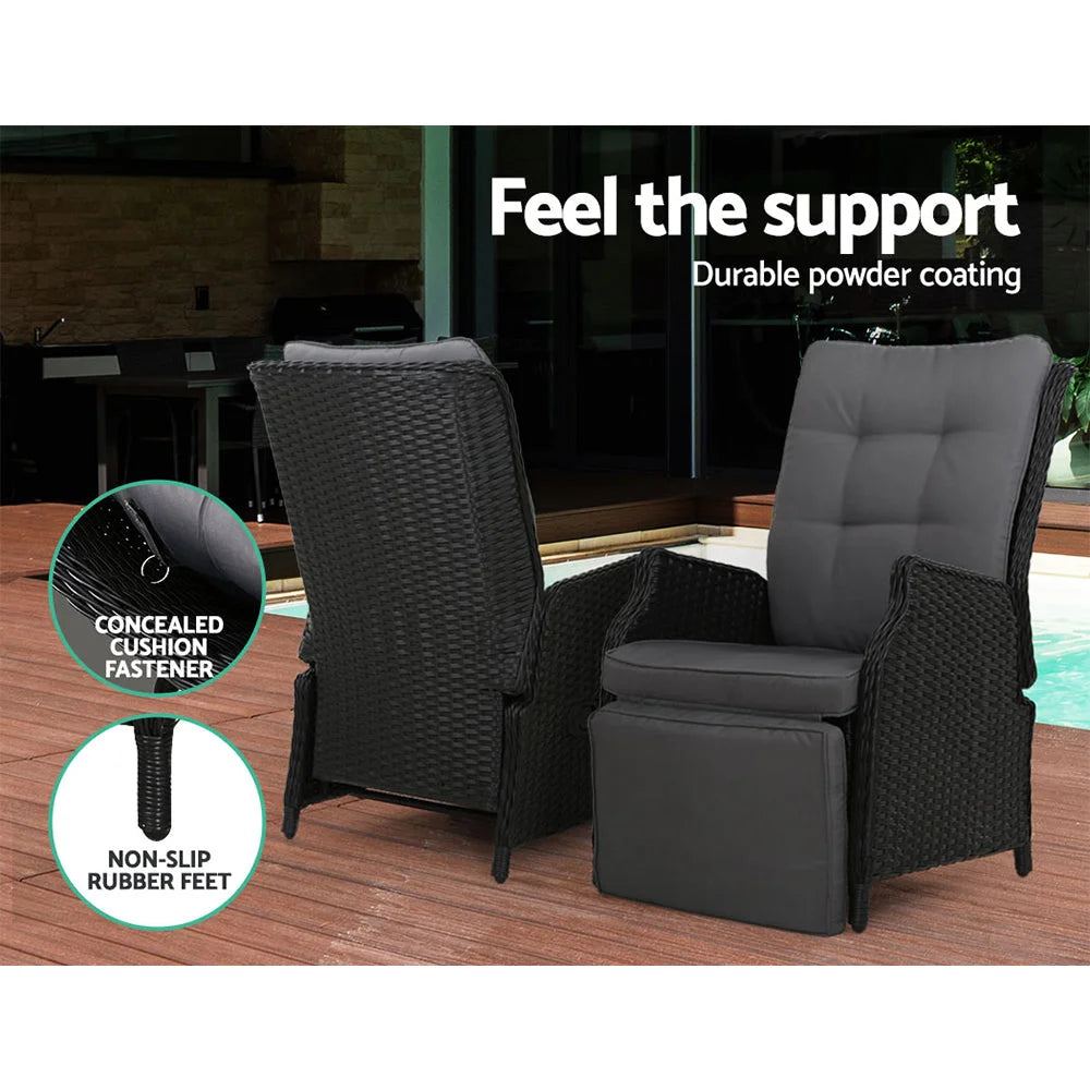 Recliner Chairs Sun Lounge Outdoor Furniture Patio Wicker