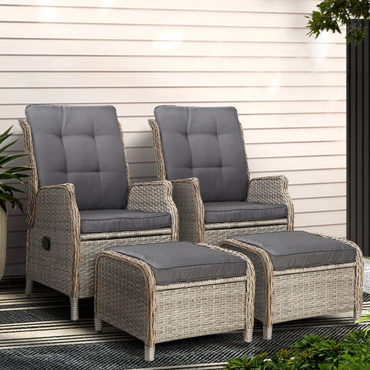 Recliner Chairs Sun lounge Outdoor Patio Furniture Wicker
