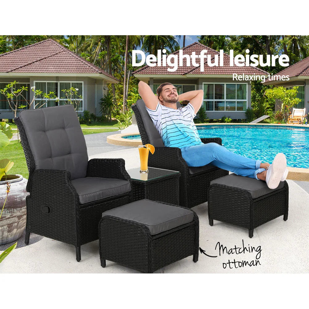 Recliner Chairs Sun lounge Outdoor Setting Patio Garden