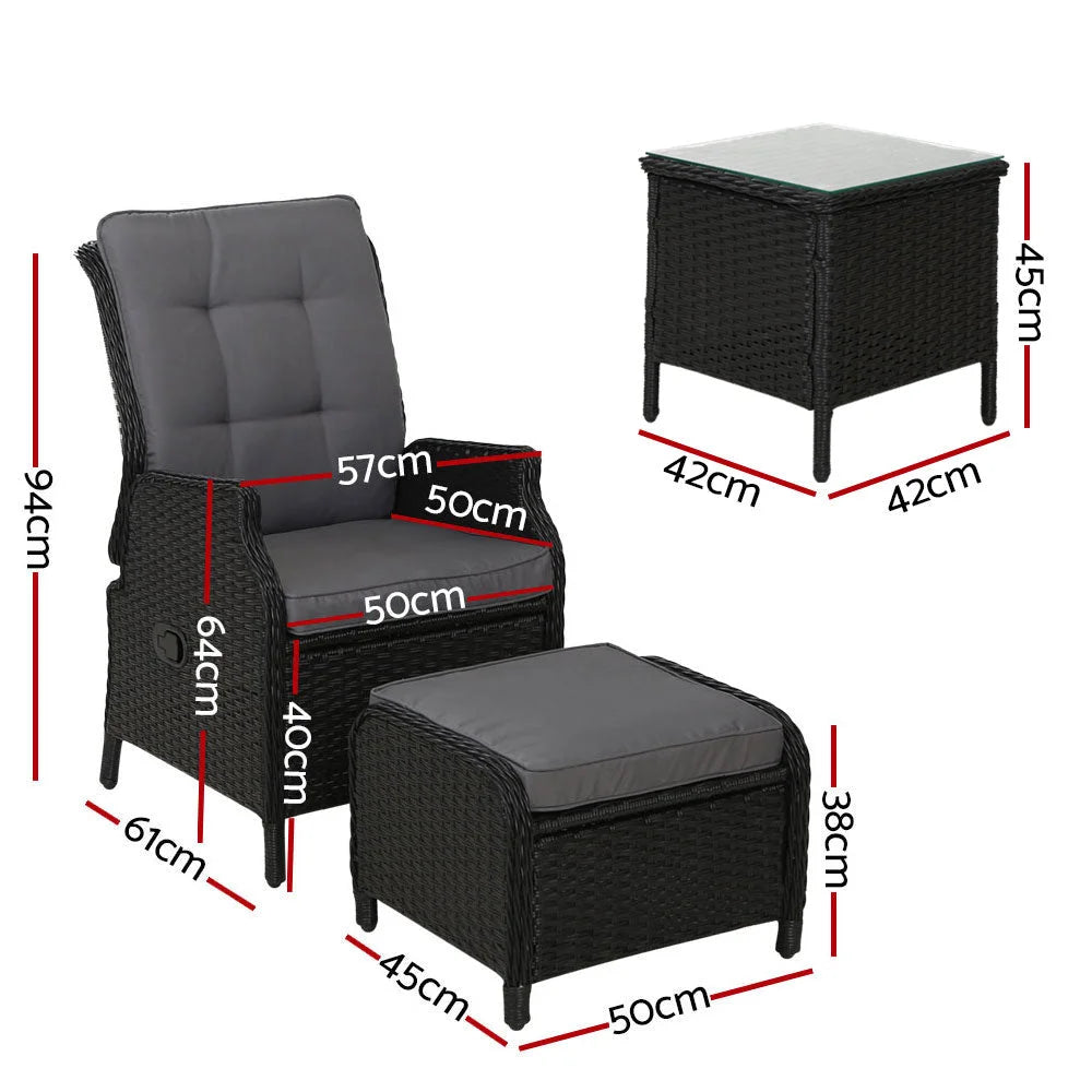 Recliner Chairs Sun lounge Outdoor Setting Patio Garden