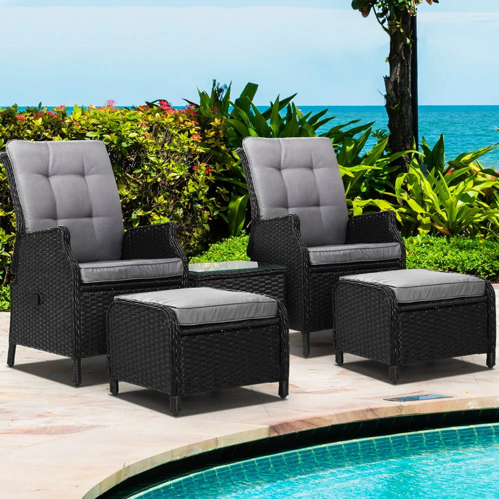 Recliner Chairs Sun lounge Outdoor Setting Patio Garden