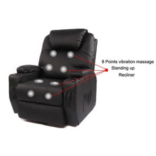Recliner Lift Heat Massage Armchair Sofa Leather 2 Motor