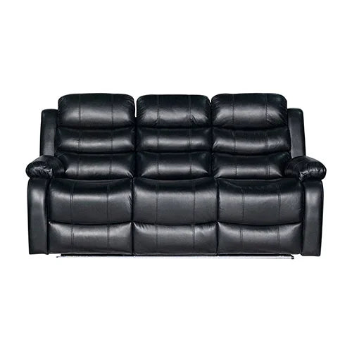 Recliner Sofa 3-2-1 Seater Finest Black Leatherette