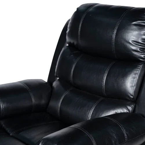 Recliner Sofa 3-2 Seater Finest Black Leatherette