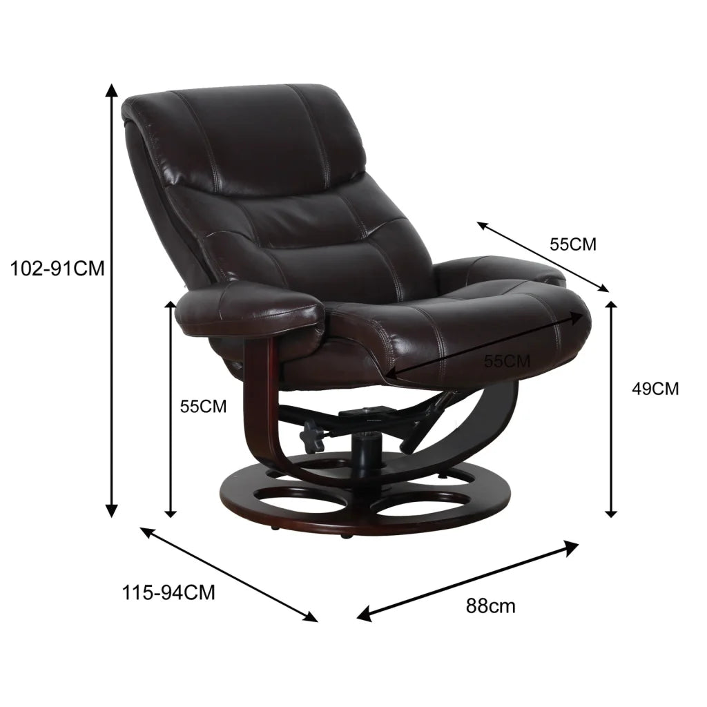 Reclining Lounge Arm Chair Julio Faux Leather Premium