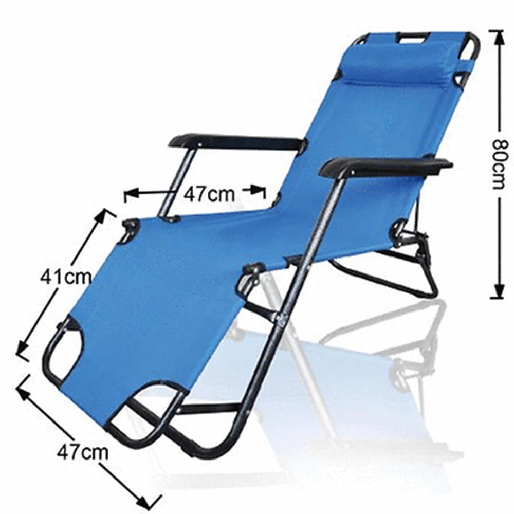 Reclining Sun Beach Deck Lounge Chair Outdoor Folding