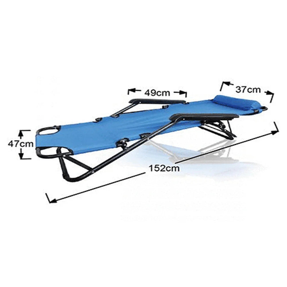 Reclining Sun Beach Deck Lounge Chair Outdoor Folding