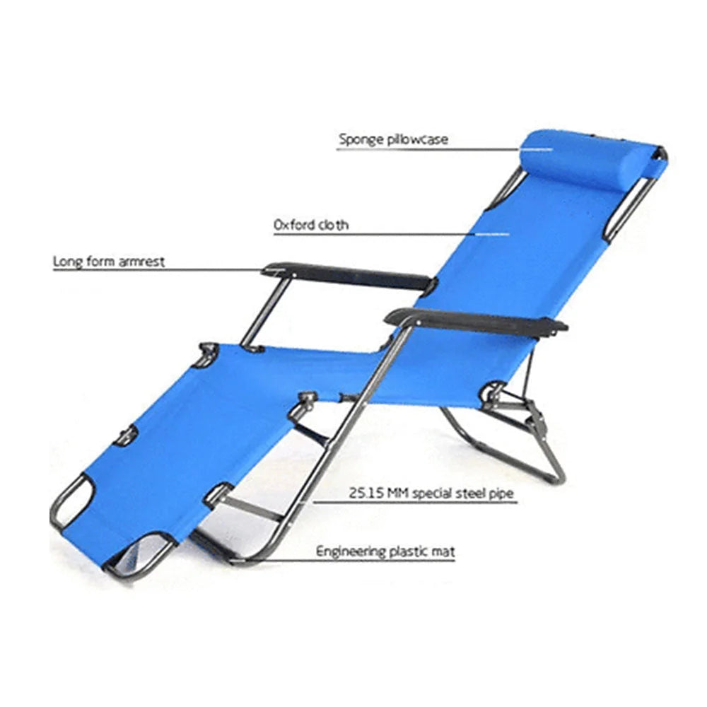 Reclining Sun Beach Deck Lounge Chair Outdoor Folding