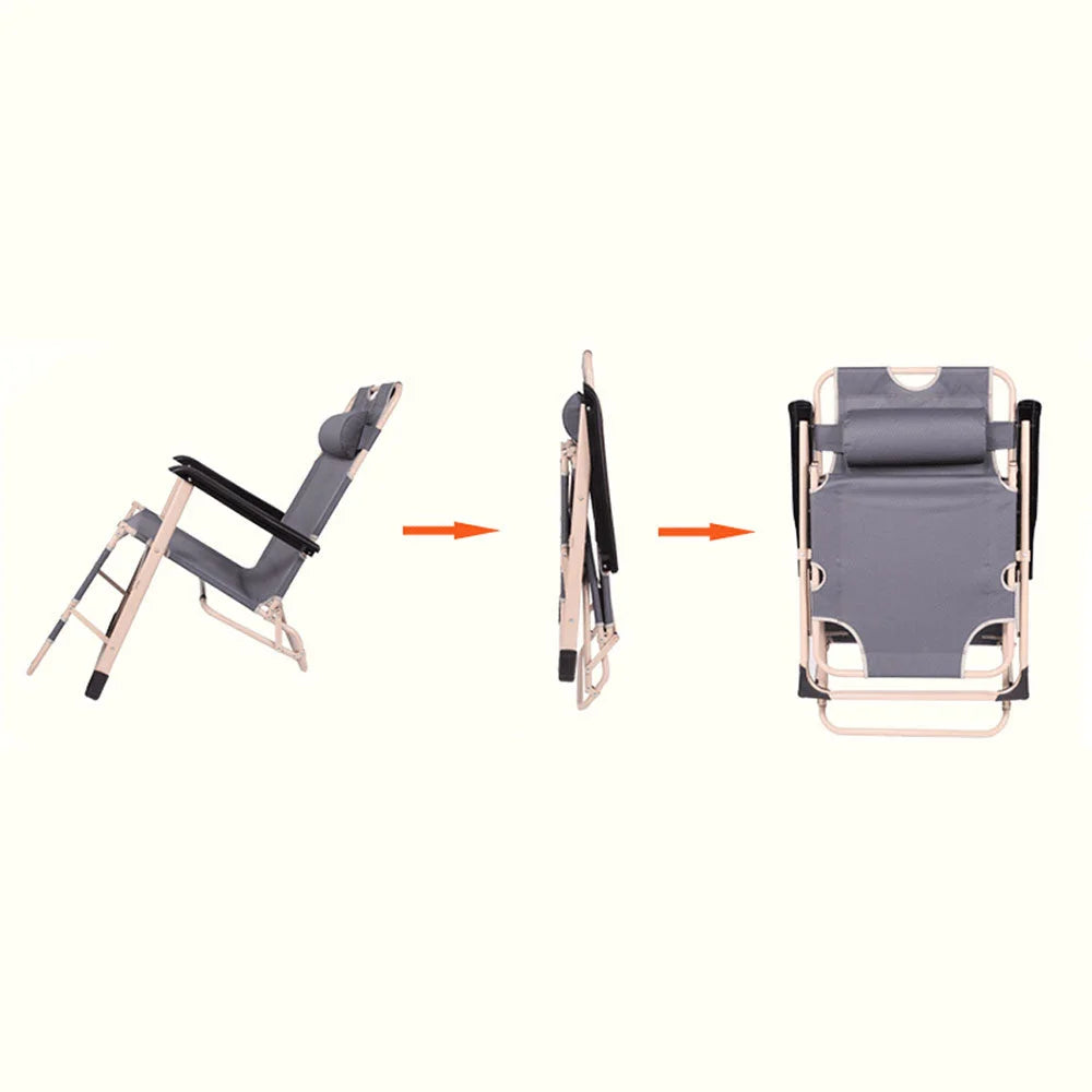 Reclining Sun Beach Deck Lounge Chair Outdoor Folding