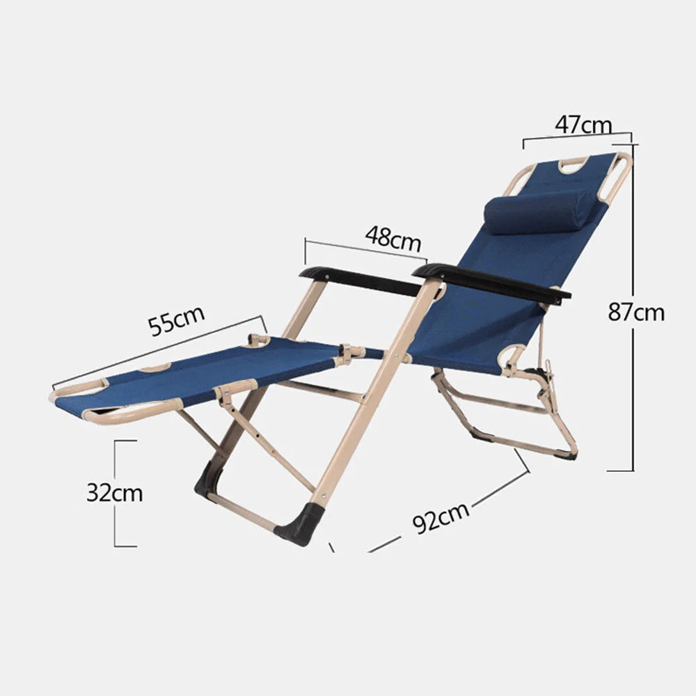 Reclining Sun Beach Deck Lounge Chair Outdoor Folding