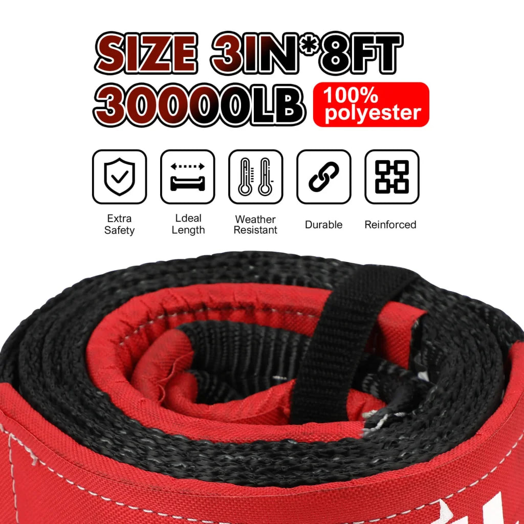 Recovery Kit Kinetic Rope with Hitch Receiver 5T Recovery