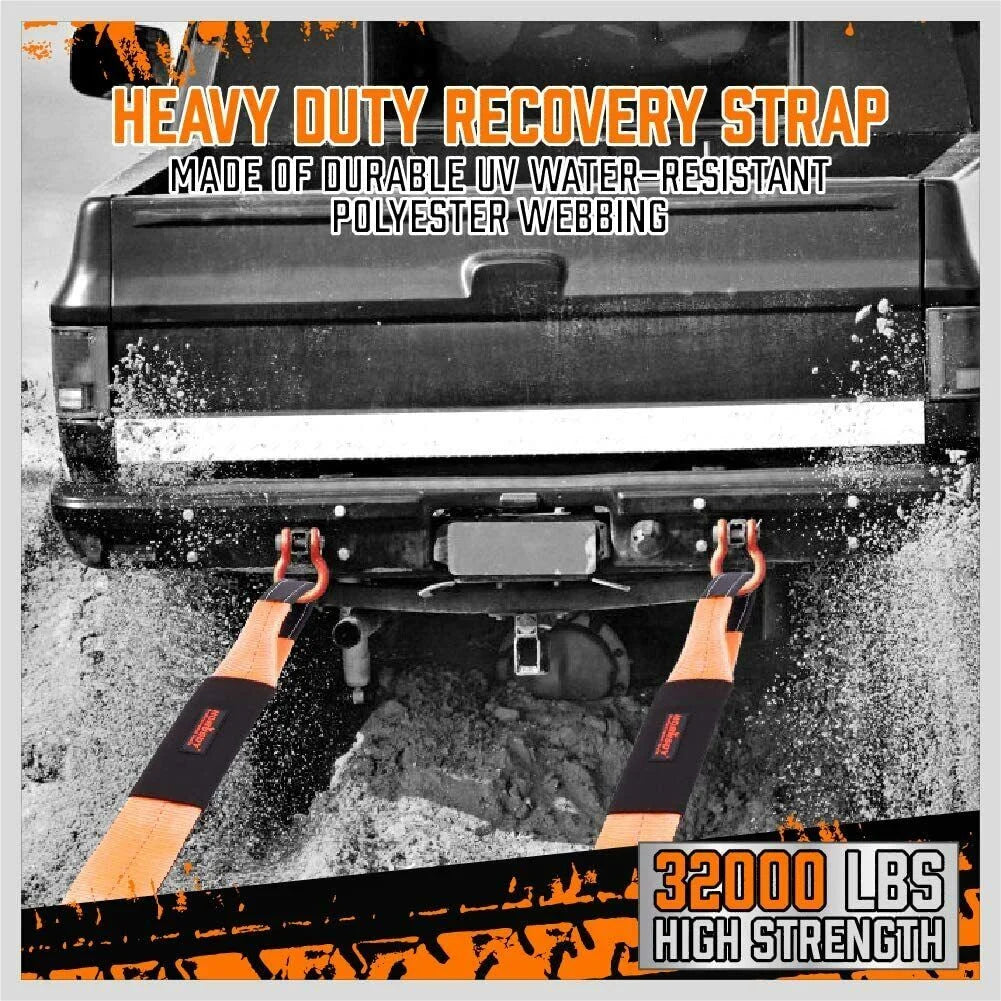 Recovery Tow Straps Kit 9.1M Heavy Duty 32,000LBS