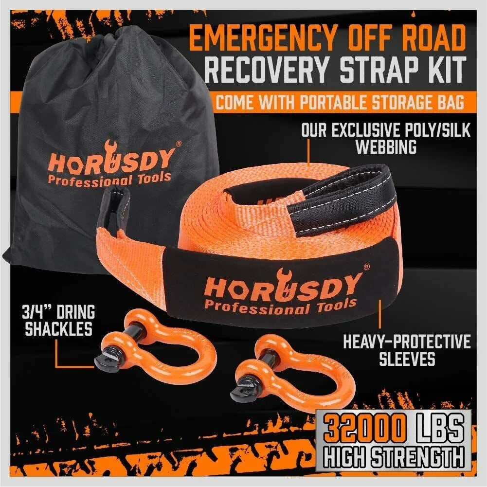 Recovery Tow Straps Kit 9.1M Heavy Duty 32,000LBS