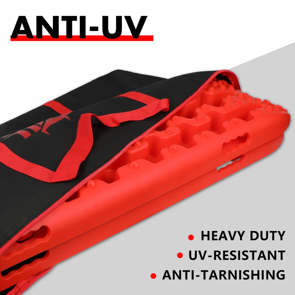 Black 4x4 recovery tracks carry with open shelves and sturdy supports