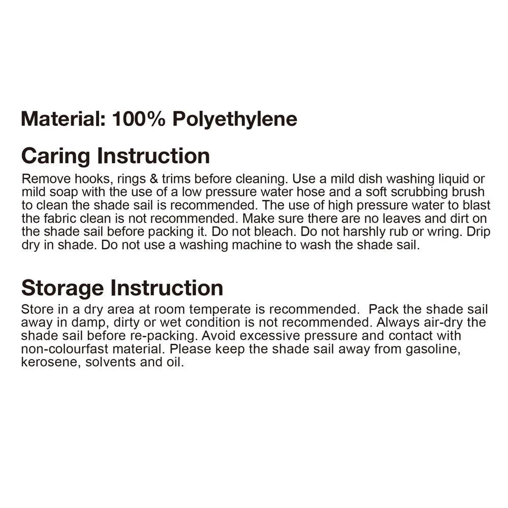 Rectangle Shade Sail Cloth 2x4m Waterproof Sand Beige