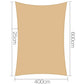 Rectangle shade sail with cloth waterproof sand heavy