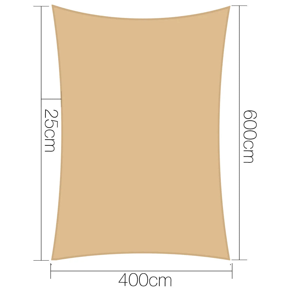 Rectangle shade sail with cloth waterproof sand heavy
